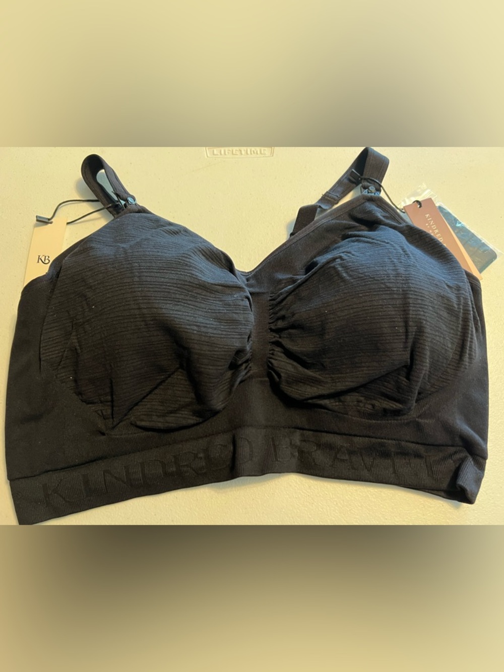 Kindred Bravely Black Wireless Maternity Bra with Clip Straps